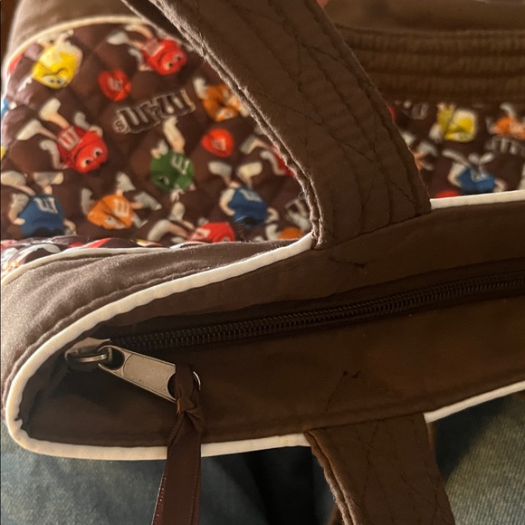 Rare Vintage Bradford Exchange M&M Brown Colorful Quilted Laptop Book Tote Bag